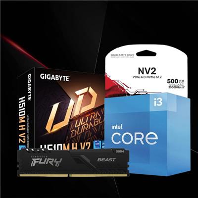 Combo Intel Nivel 1 H510M-H V2+intel i3 10100+2x8 3200Mhz+500GB SSD