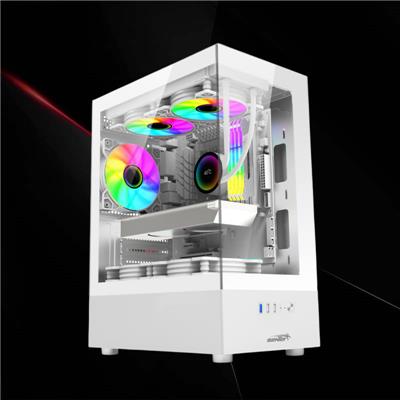 Gabinete Sentey H10 White Templed Glass x5 Fans Argb