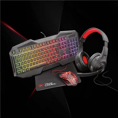 Combo Trust Gaming GxT1180RW Teclado+Mouse+Pad+Auriculares DH